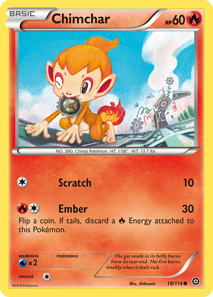 Chimchar Steam Siege 18/114 DMG